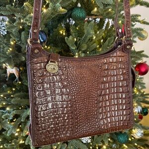 Vintage Croc Brown Brahmin Shoulder Bag 🐊